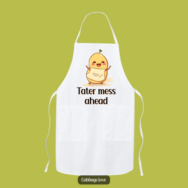 Funny Potato Rolling Apron: Cheerful Spud Chef's Wear for Kitchen Humor