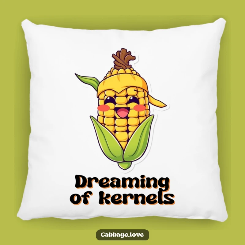 Funny Corn Cob Grin Pillow: Cozy Bandana Kernel Cushion for Comfy Chuckles