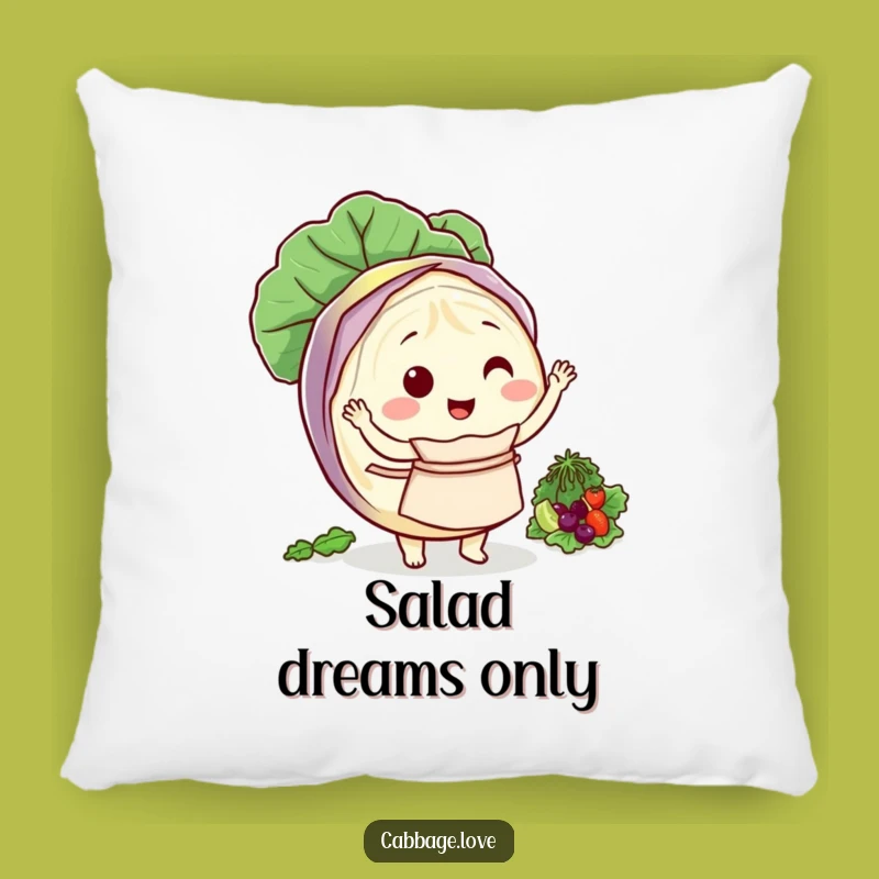 Funny Cabbage Chef Pillow: Cozy Salad Tossing Cushion - Gift