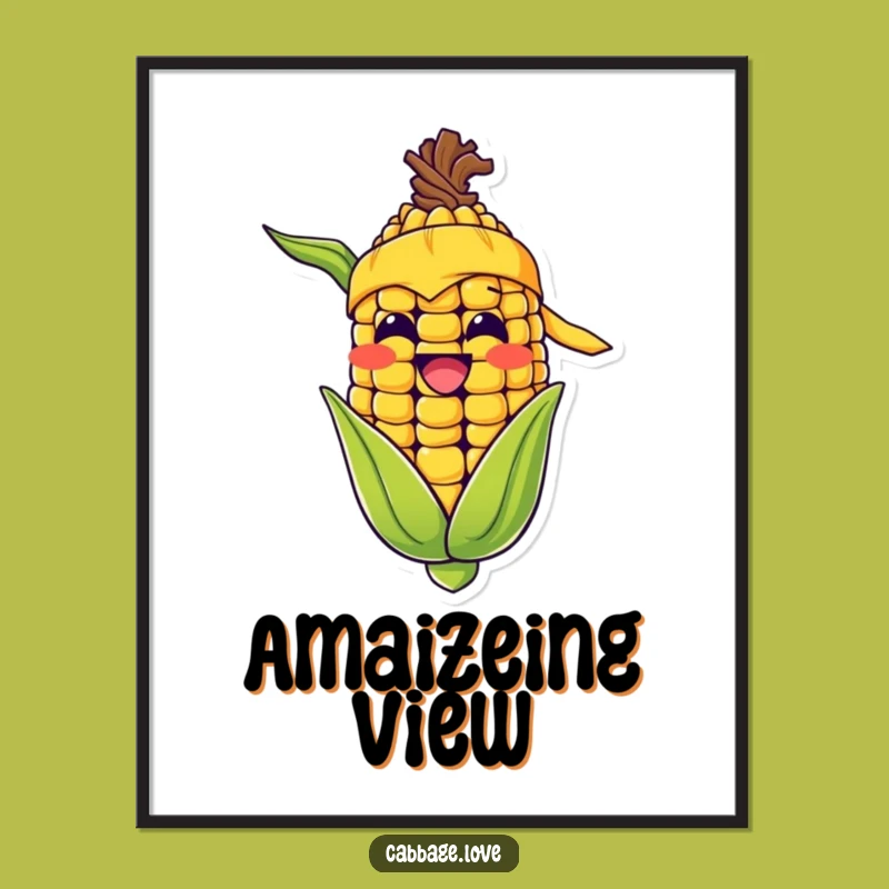 Funny Corn Cob Grin Digital Art: Happy Bandana Kernel Print for Instant Joy