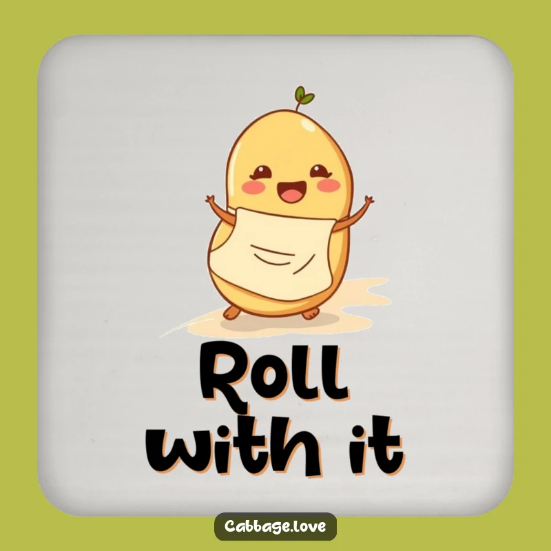 Funny Potato Rolling Coaster: Cheerful Spud Apron Drink Protector for Tables
