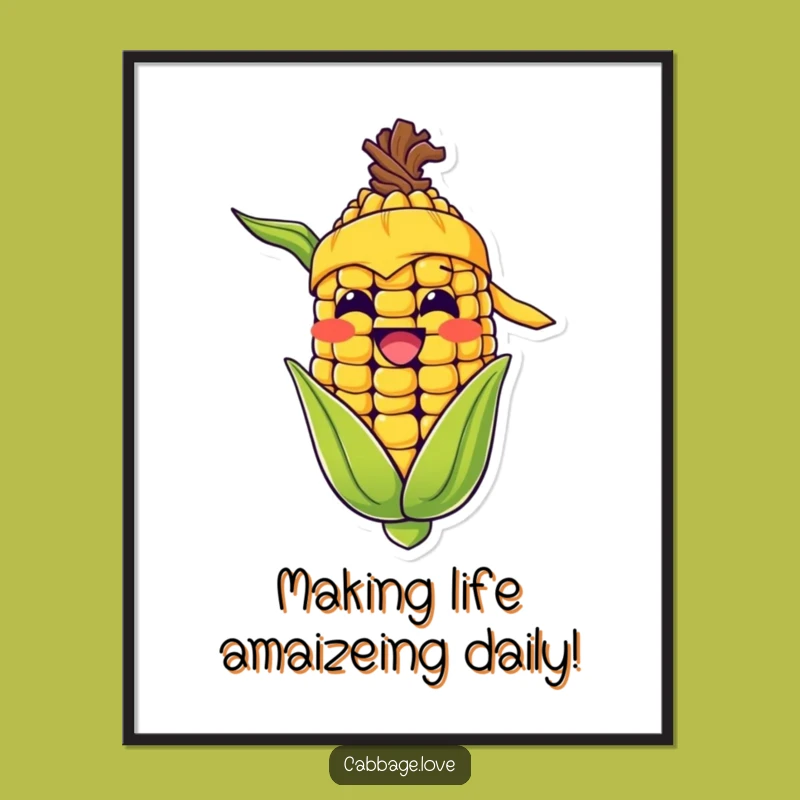 Free Printable Wall Art: Grinning Corn Cob Joy! Humorous Downloadable Decor for a Happy Space