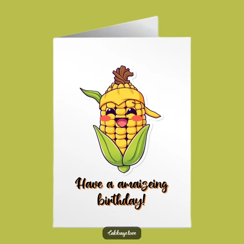 Free Printable Birthday Card: Grinning Corn Cob Fun! Humorous DIY Gift for a Corny Celebration