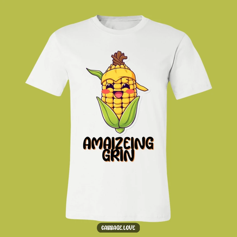 Funny Corn Cob Grin T-Shirt: Happy Bandana Kernel Tee for Veggie Fans