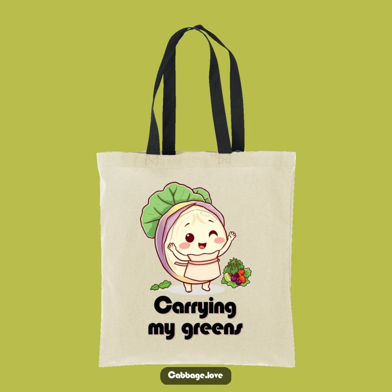 Funny Cabbage Chef Tote Bag: Salad Tossing Carryall - Gift Idea